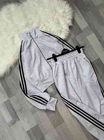 Женский повседневный спортивный костюм двойка: кофта и штаны с лампасами турецкая двунитка 46/48, Меланж Одесса