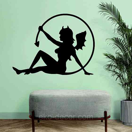 Декоративное настенное Панно «Дьяволица», Декор на стену 110*82 см, Черный Киев