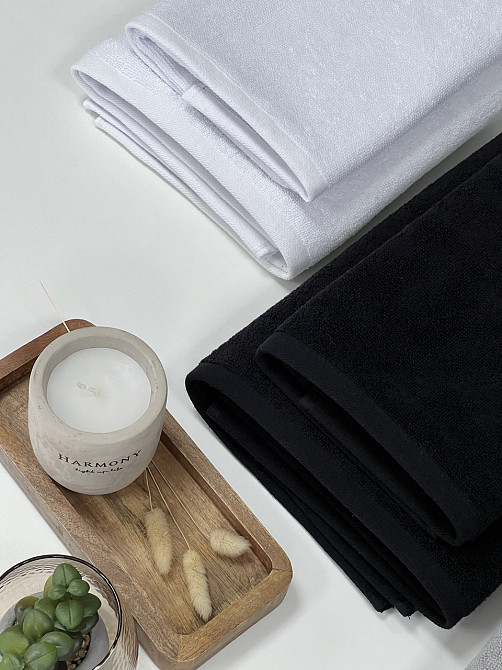 Полотенце однотонное Ideal Textile 70х140 см 400 г/м2 чорний Черновцы - изображение 5