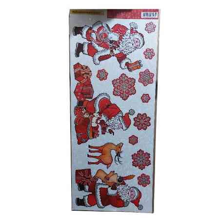 Наклейка новогодняя Дед Мороз Livarno Home 21 на 47 см разноцветный Киев