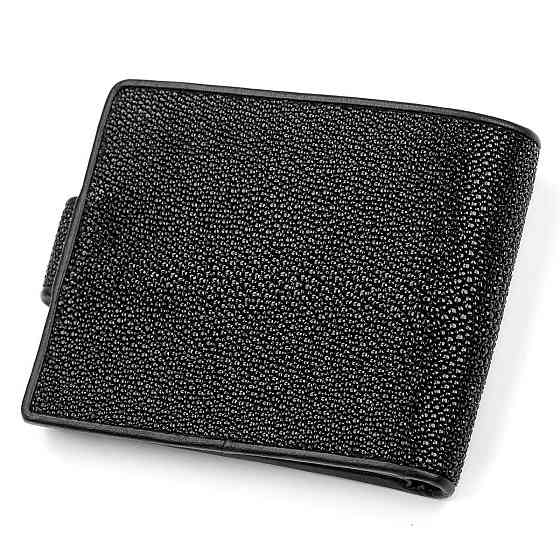 Портмоне мужское STINGRAY LEATHER 18070 из натуральной кожи морского ската Черное Киев
