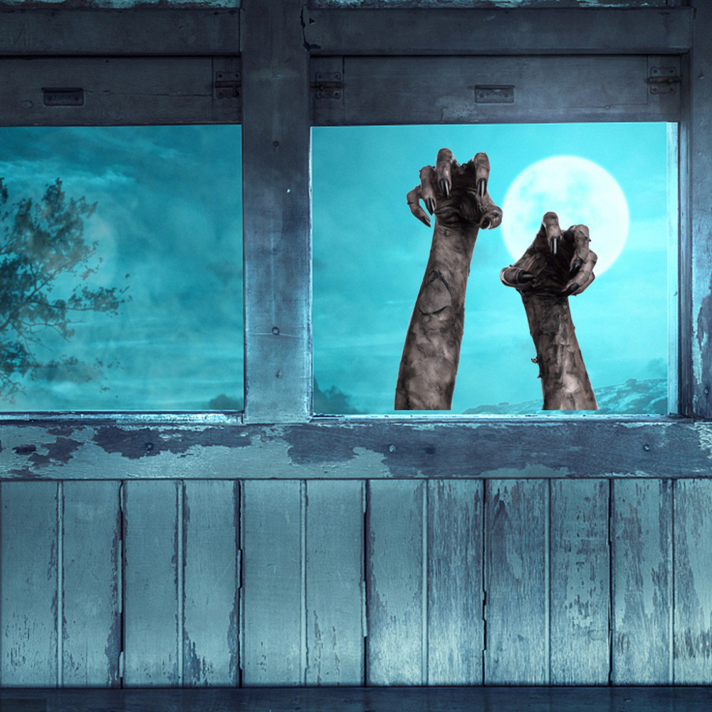 Наклейки на Хэллоуин Руки страшные 21 на 30 см серый Киев - изображение 4