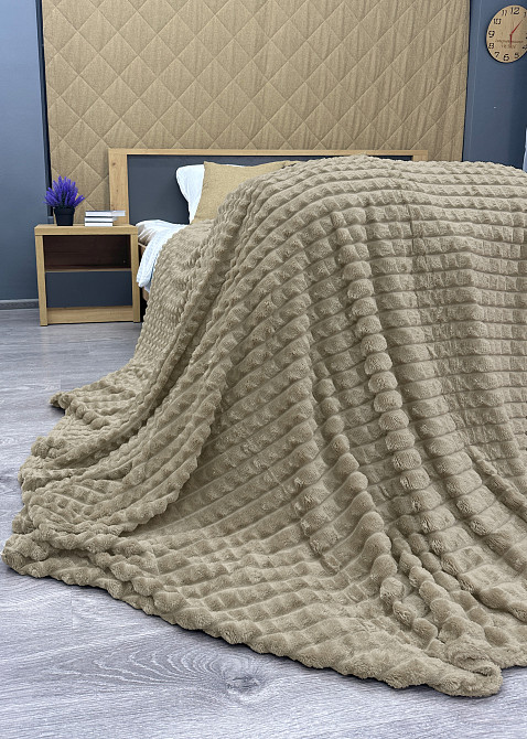 Плед-покривало Кубик 200х220 см (+-10см) Тауп (87-230) Київ - фото 8