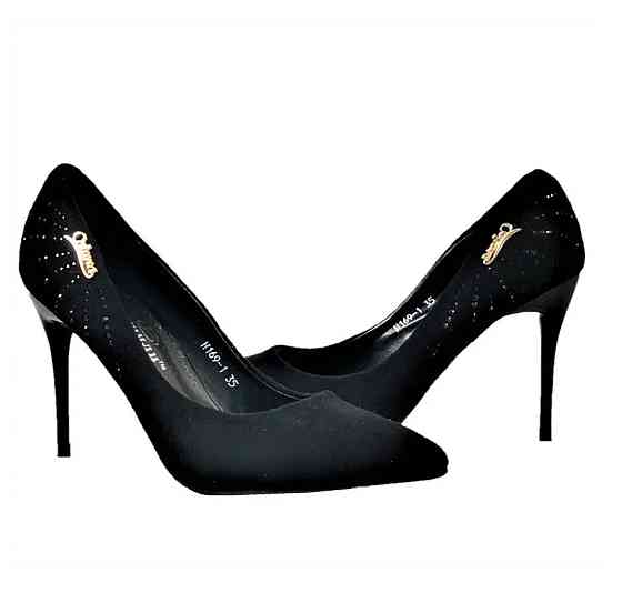 Жіночі Чорні Туфлі на Каблуці Шпильке Замшеві Модельні (розміри: 36,37,38) — 69-1 Дніпро