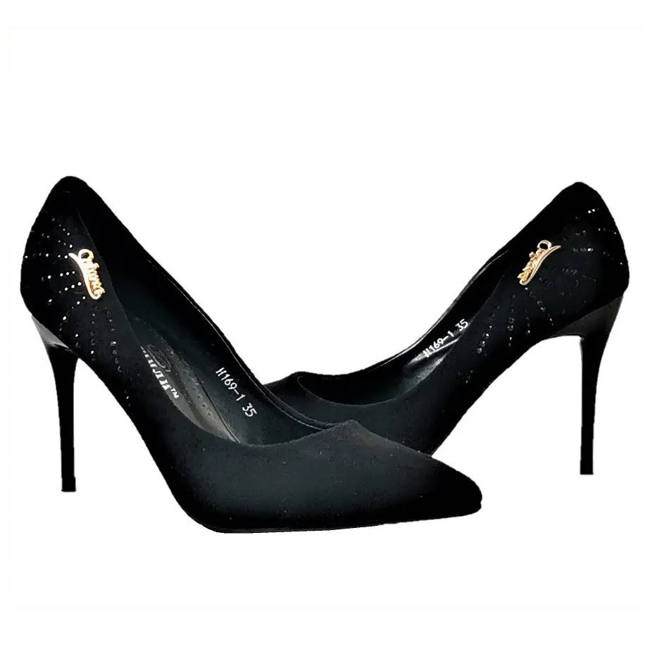 Жіночі Чорні Туфлі на Каблуці Шпильке Замшеві Модельні (розміри: 36,37,38) — 69-1 Дніпро - фото 1