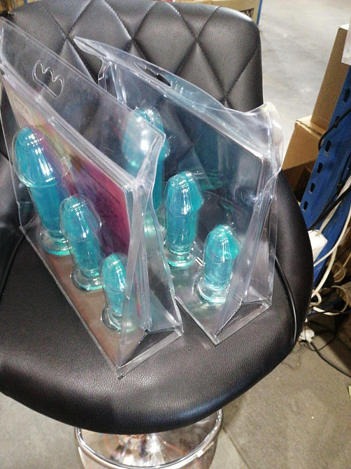 Набір анальних пробок Doc Johnson Crystal Jellies - Anal Starter Kit Teal (м'ятий та без вставки!!!) Sex Aura Київ - фото 2
