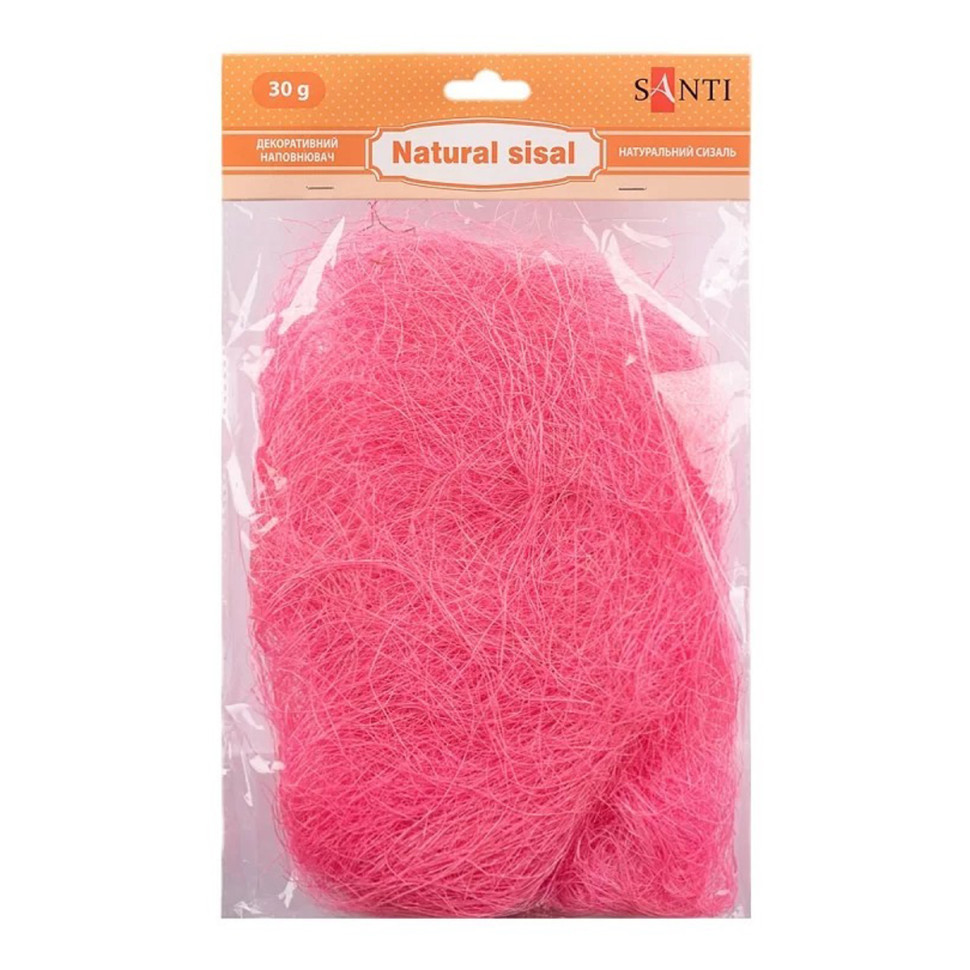 Декоративный наполнитель Сизаль 742785 натуральный, 30 грамм, розовый Винница - изображение 1