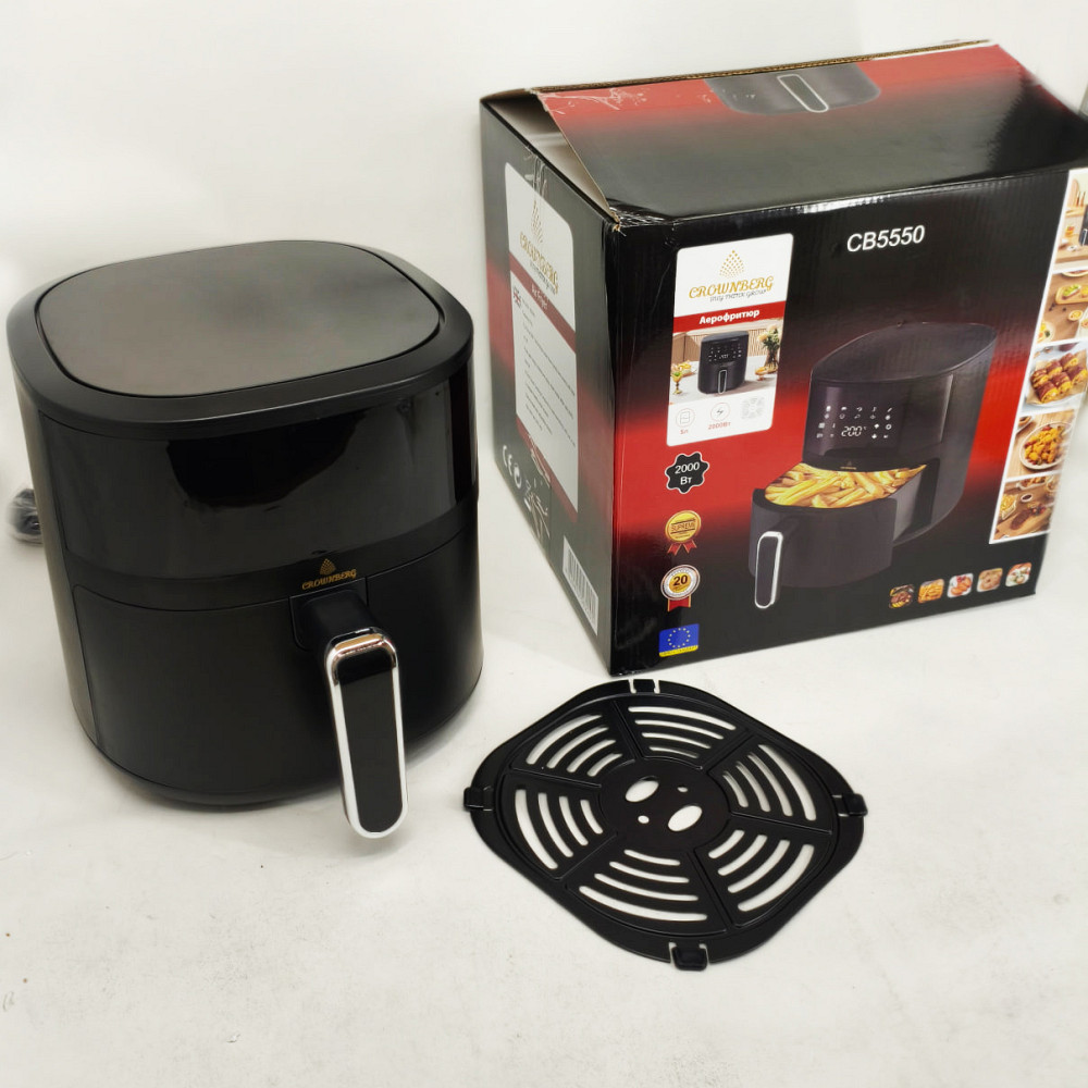 Аэрогриль с функцией жарки без масла Crownberg CB-5550 2000Вт 5л, Аэрогриль-фритюрница сенсорная JU-42 Львов - изображение 7
