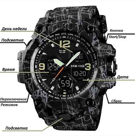 Чоловічий годинник Skmei Hmlet 1155 Чорний з сірим Вінниця