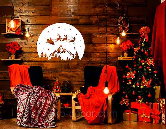 Декоративное настенное Панно «Новый год», Декор на стену 110*87 см, Белый Киев