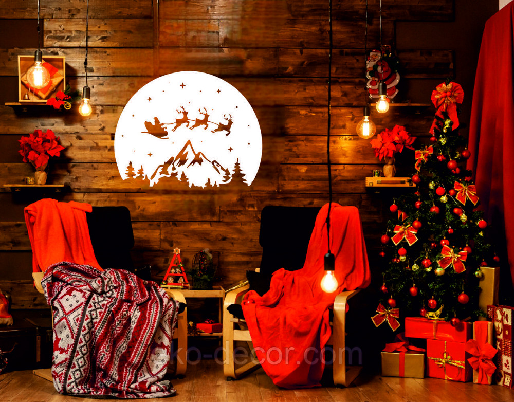 Декоративное настенное Панно «Новый год», Декор на стену 110*87 см, Белый Киев - изображение 3