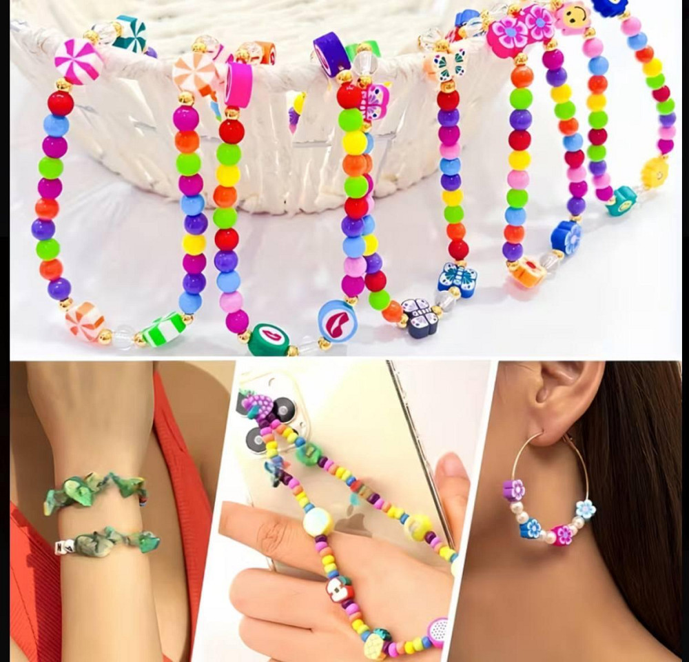 Набір намистин з полімерної глини для браслетів і прикрас, 990 шт Київ - фото 2