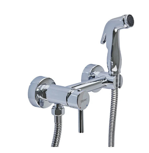 Змішувач для біде настінний Zerix LR5398-6 з гігієнічним душем хромований латунний (ZX4736) Чернівці - фото 1