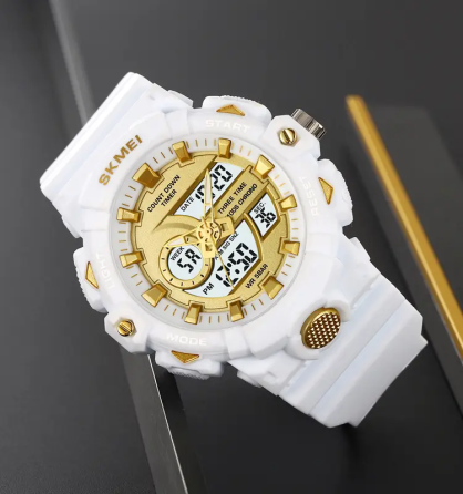 Часы женские наручные спортивные Skmei 2225 с комбинированным циферблатом (Белый) Киев