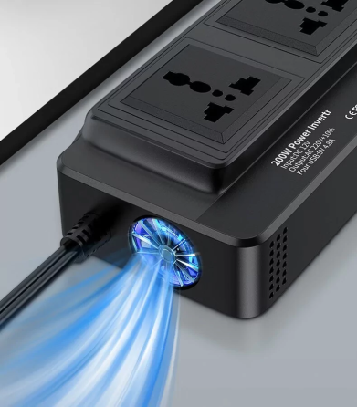 Инвертор автомобильный XO XC-37 12V–220V 200W 2AC 2USB Type-C PD 20W Киев