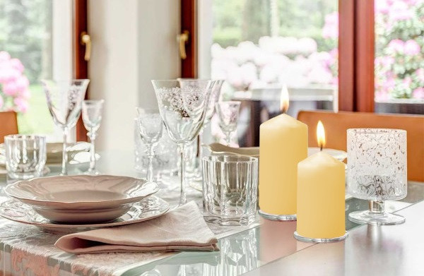 Набір свічок 4 шт. циліндр Bispol AURA Candles Жовті (sw40/60-010) Луцьк - фото 2