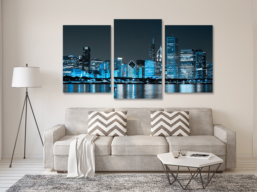 Модульная картина в гостиную / спальню  Місто в голубих  тонах   Art-741_3 100x150 см Київ - фото 2
