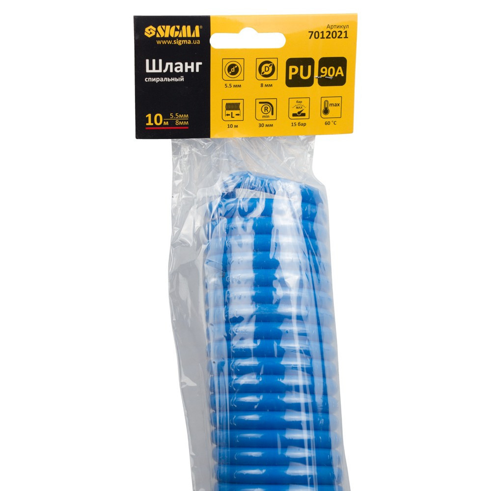 Шланг спіральний поліуретановий (PU) 10 м 5.5 х 8 мм SIGMA (7012021) Рівне - фото 4