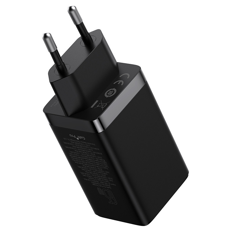 Мережевий зарядний пристрій з кабелем Baseus GaN5 Pro Fast Charger 2C+U 65W  EU  Black(Baseus Xiaobai charging Cable Type-C  to Київ - фото 6