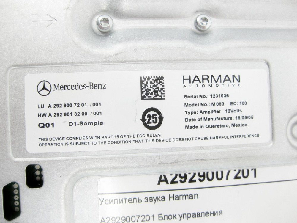 Mercedes-Benz  A2929007201 Підсилювач звуку Harman ML/GLE W166 GLE Coupe C292 Одеса - фото 7
