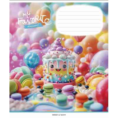 Зошит Школярик Favorite desserts 12 аркушів клітинка (012-3454K) Вінниця