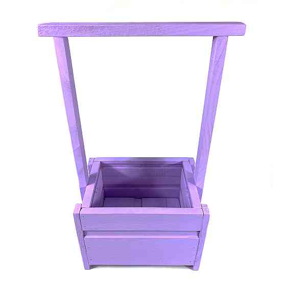 Ящик садовый декоративный для цветов или для хранения вещей из натурального дерева 20х14,5х38 см Фиолетовый Каменец-Подольский