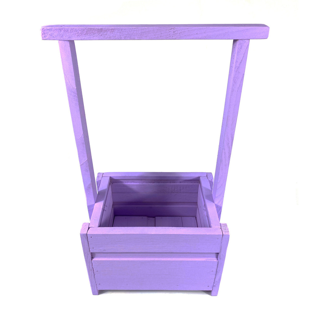 Ящик садовий декоративний для квітів або для зберігання речей з натурального дерева 20х14,5х38 см Фіолетовий Кам'янець-Подільський - фото 2