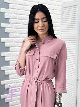 Довга сукня-сорочка з поясом "Marcella" оптом | Батал | Розпродаж моделі 50-52, Фрезовий Київ