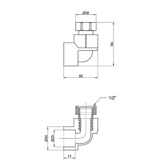 Куточок PPR Thermo Alliance з накидною гайкою 25х3/4" ВР Київ