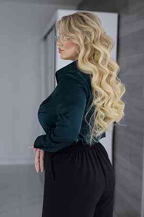 Жіноча шовкова сорочка класична "Milena" |  Норма та батал Темно-зелений, 46-48 Київ