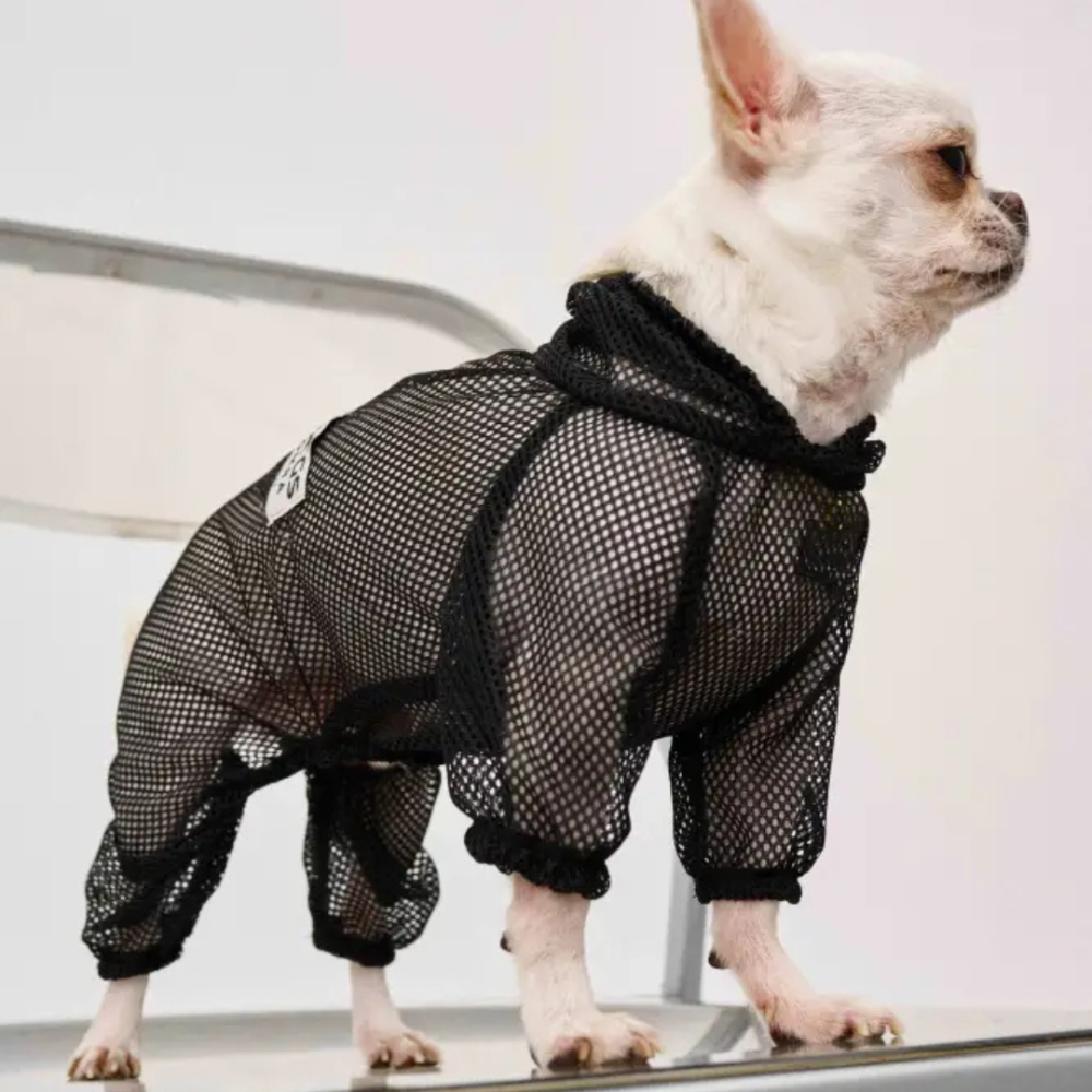 Одежда от клещей для собак комбинезон сетчатый костюм Dogs Bomba унисекс цельный черный 5 Одесса - изображение 1