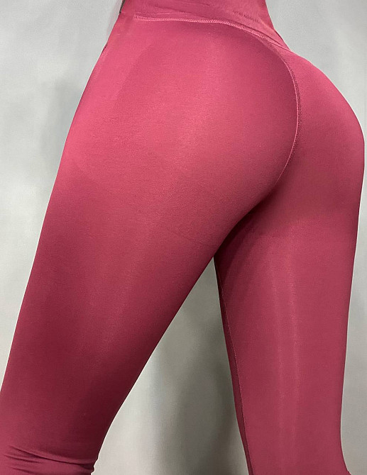 Лосины женские You are peri 24051 пояс с золотой надписью дайвинг утяжка пуш-ап тонкие бордовые, бордовый, XL Киев - изображение 4