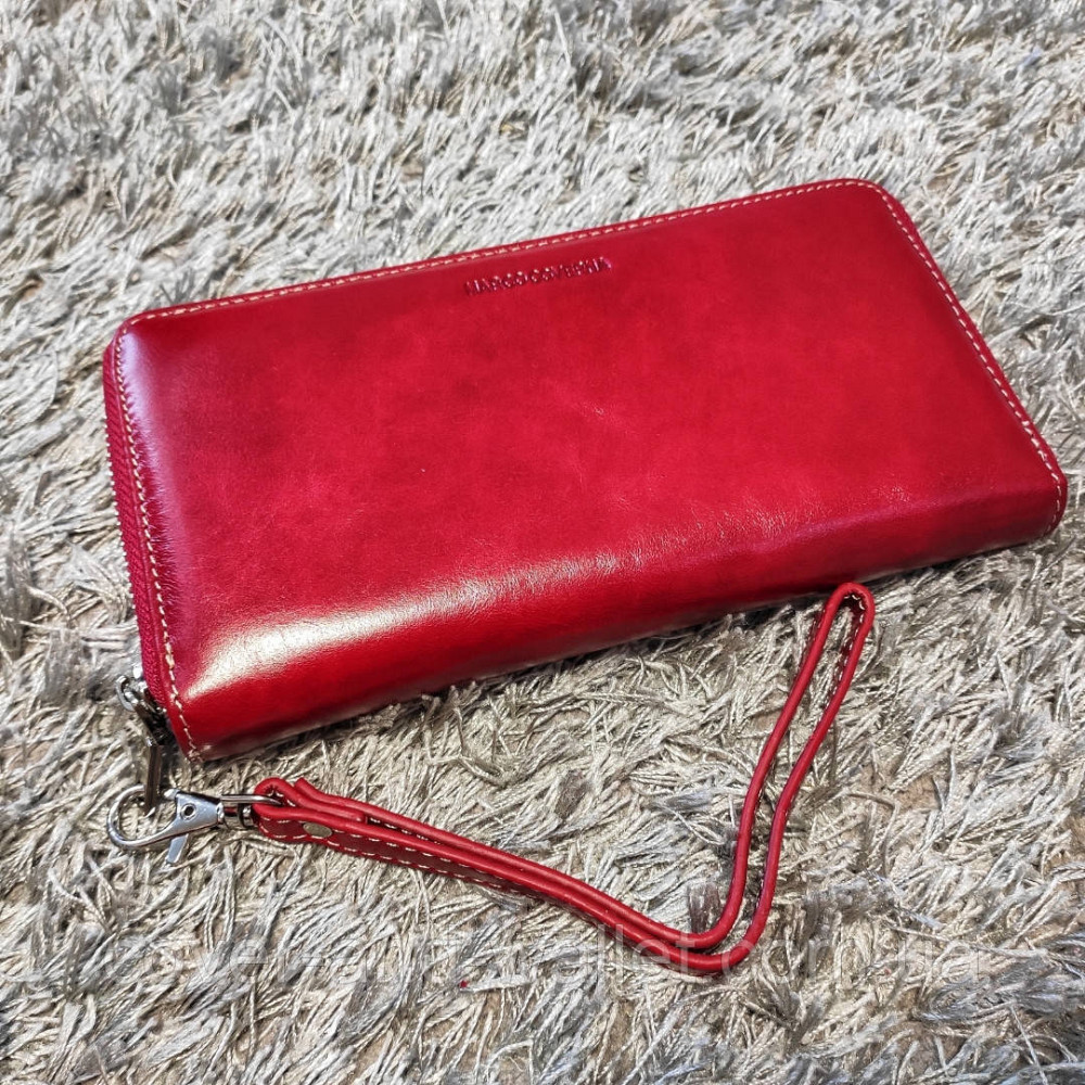 Червоний жіночий шкіряний гаманець клатч на блискавці Marco Coverna MC 7003 Київ - фото 5