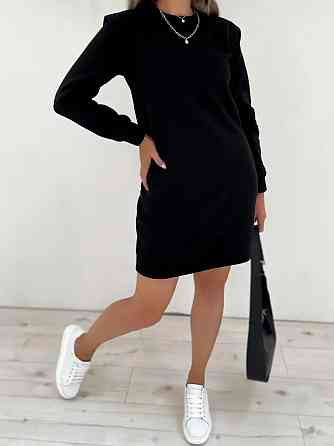 Тепла жіноча сукня спортивна "Cassie" оптом | Норма і батал | Розпродаж моделі Чорний, 42-44 Київ