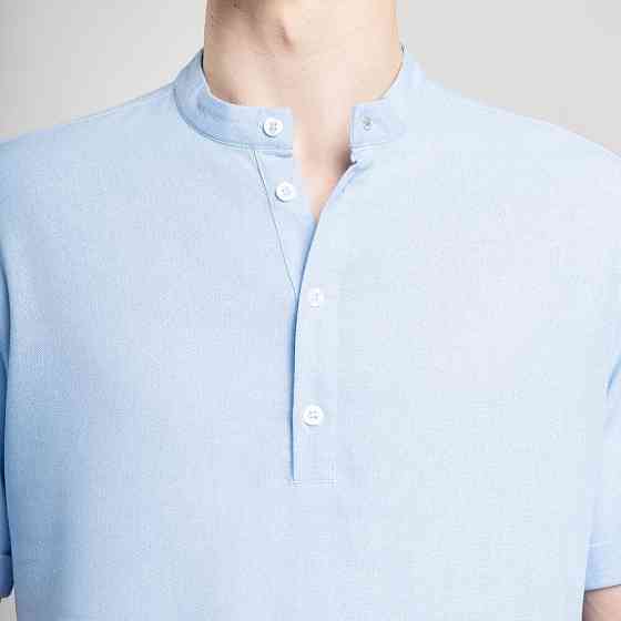 Чоловіча сорочка з коротким рукавом блакитна Pobedov Molodist' Київ