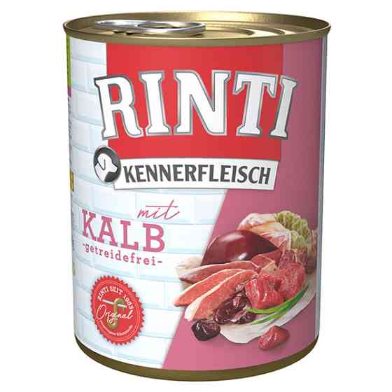Rinti Kennerfleisch mit Kalb РИНТИ КЕННЕРФЛЯЙШ ТЕЛЯТИНА беззерновой полнорационный натуральный влажный корм для собак Киев