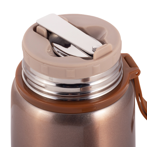 Термос харчовий 530мл нержавіюча сталь (сірий, золотий) KAMILLE 2099 Житомир - изображение 4