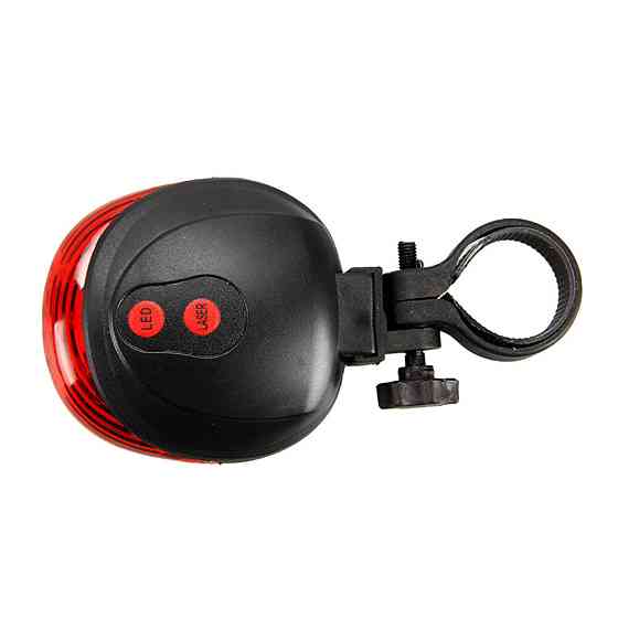 Фонарь на велосипед задний 5 LED 2 лазера 7 режимов работы для LED свечения 260° на батарейках красный Киев