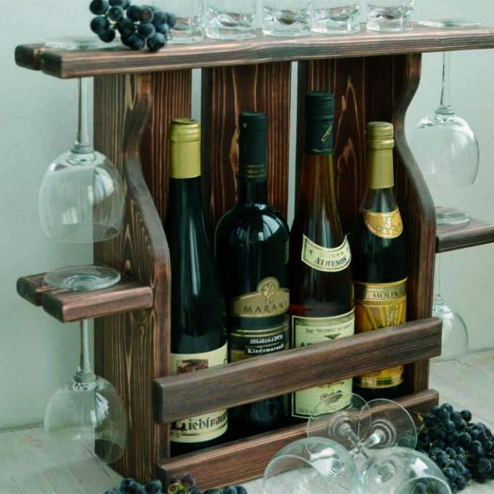 Настенная винная полка 