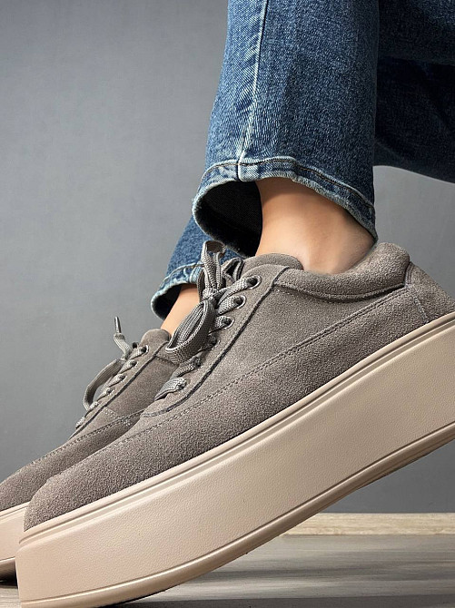 Кеды женские Hengji 536-10 замшевые на платформе с окантовкой бежевые, 37, 24 см Киев - изображение 6