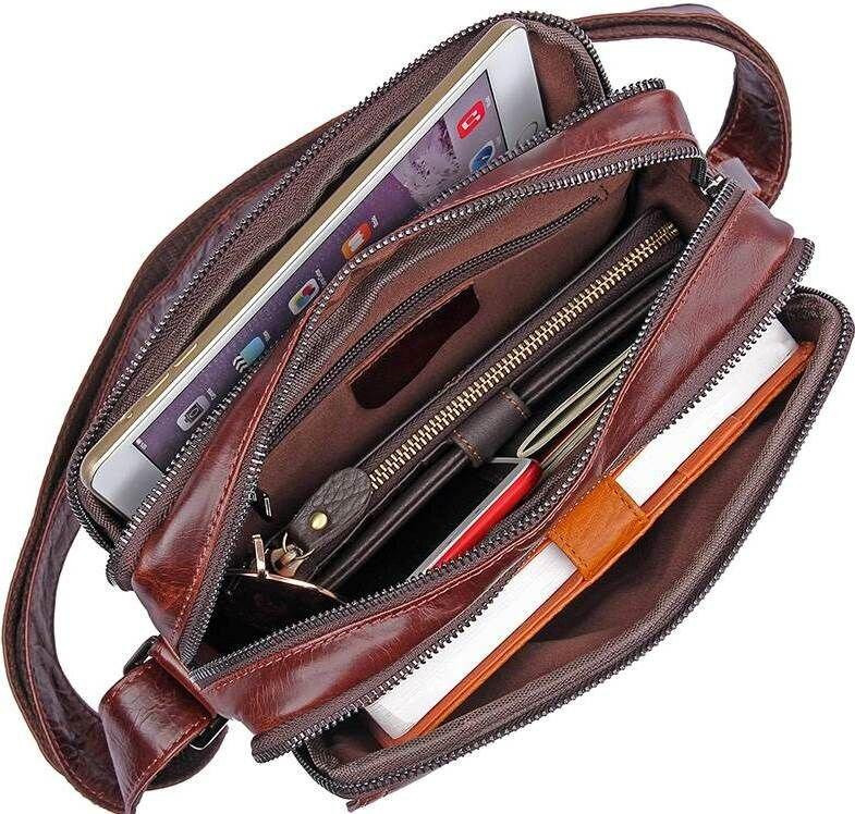 Сумка чоловіча з натуральної шкіри Коричнева (Vintage) Київ - фото 14