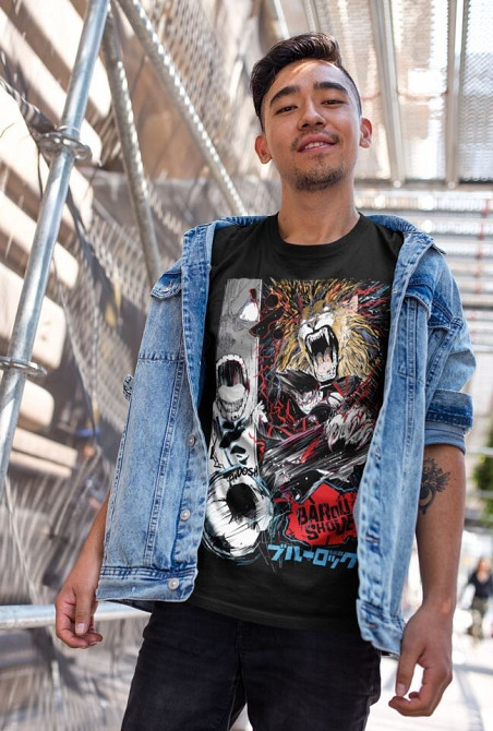 Футболка чоловіча з аніме принтом Блуе Локк Кунігамі Рін оверсайз (S/M/L) Чорний AnimeJ1156 Дніпро - фото 11