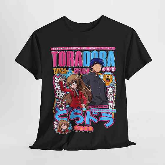 Футболка з аніме принтом Торадора Таіга Рйууджі Аісака оверсайз (S/M/L) Чорний AnimeJ0779 Дніпро