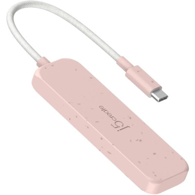 Концентратор J5create USB-C to 4xUSB-A 3.2 10Gbps rose (JCH341ER-N) Винница - изображение 3