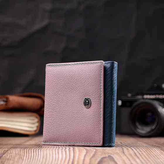 Симпатичный женский кошелек с оригинальной монетницей из натуральной кожи ST Leather 19512 Разноцветный Киев