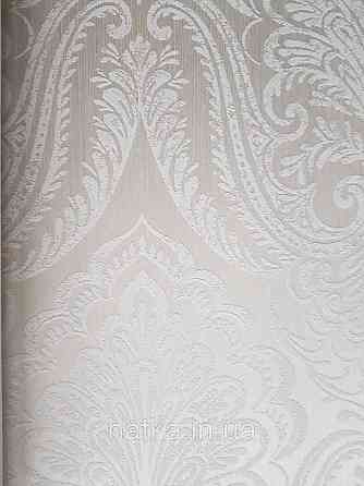 Шпалери текстильні еко 0.53х10.05 Rasch Textil Valentina класика вензелі дамаски бежево білі на молочному Київ