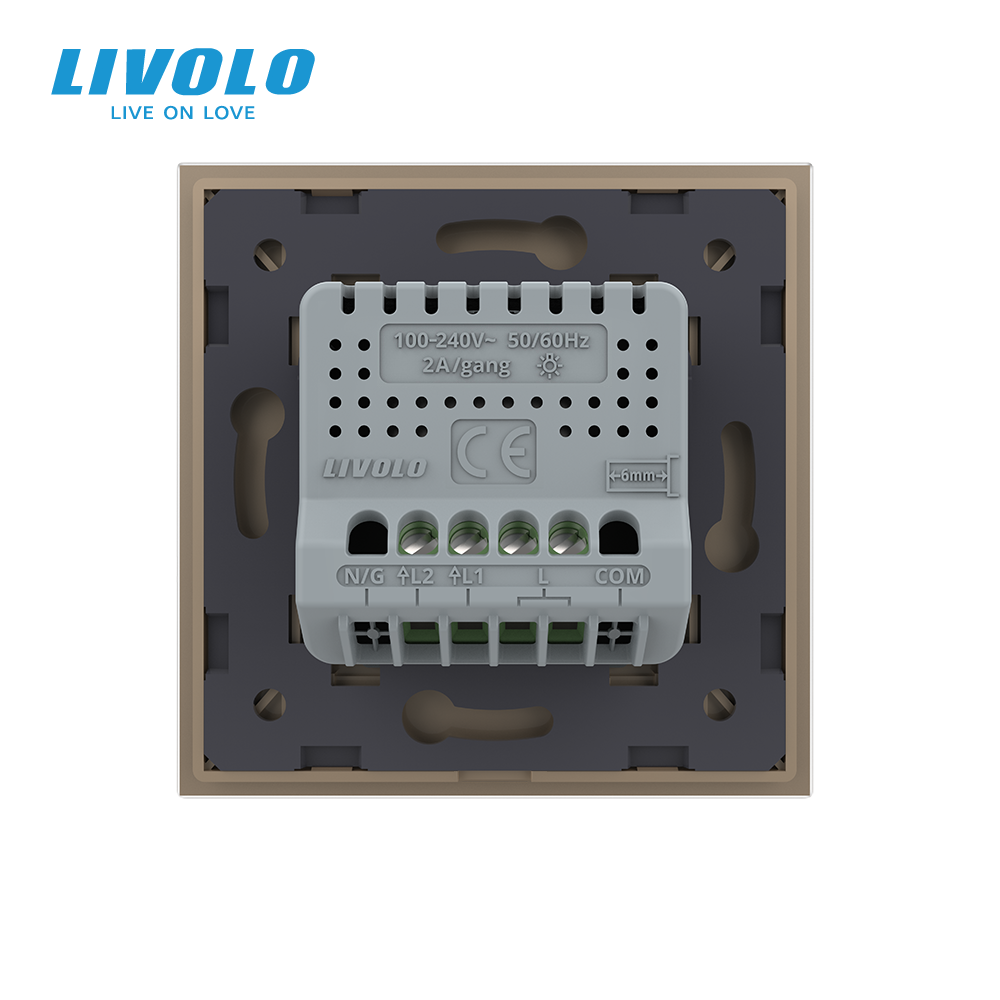 LIVOLO Сенсорний димер 2 сенсори LIVOLO золото матове скло Коломия - фото 7