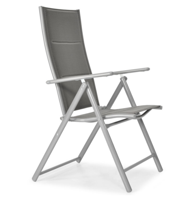 Складний садовий стілець MODENA eDomator алюмінієвий з регулюванням спинки, Срібний (Польща) Київ - фото 2