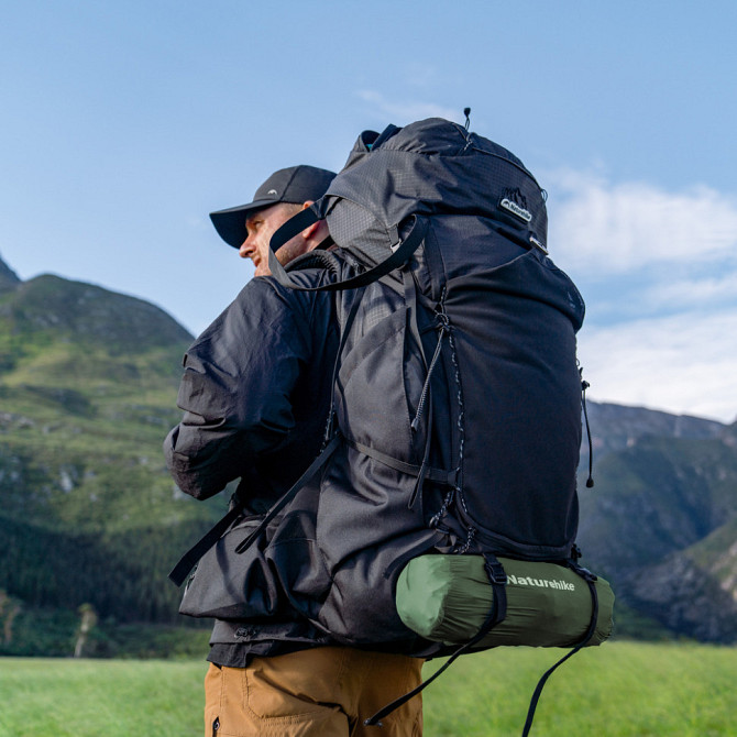 Матрас надувной одинарный Naturehike CNK2550WS019 (65мм) с мешком для надувания Синий Винница - изображение 5