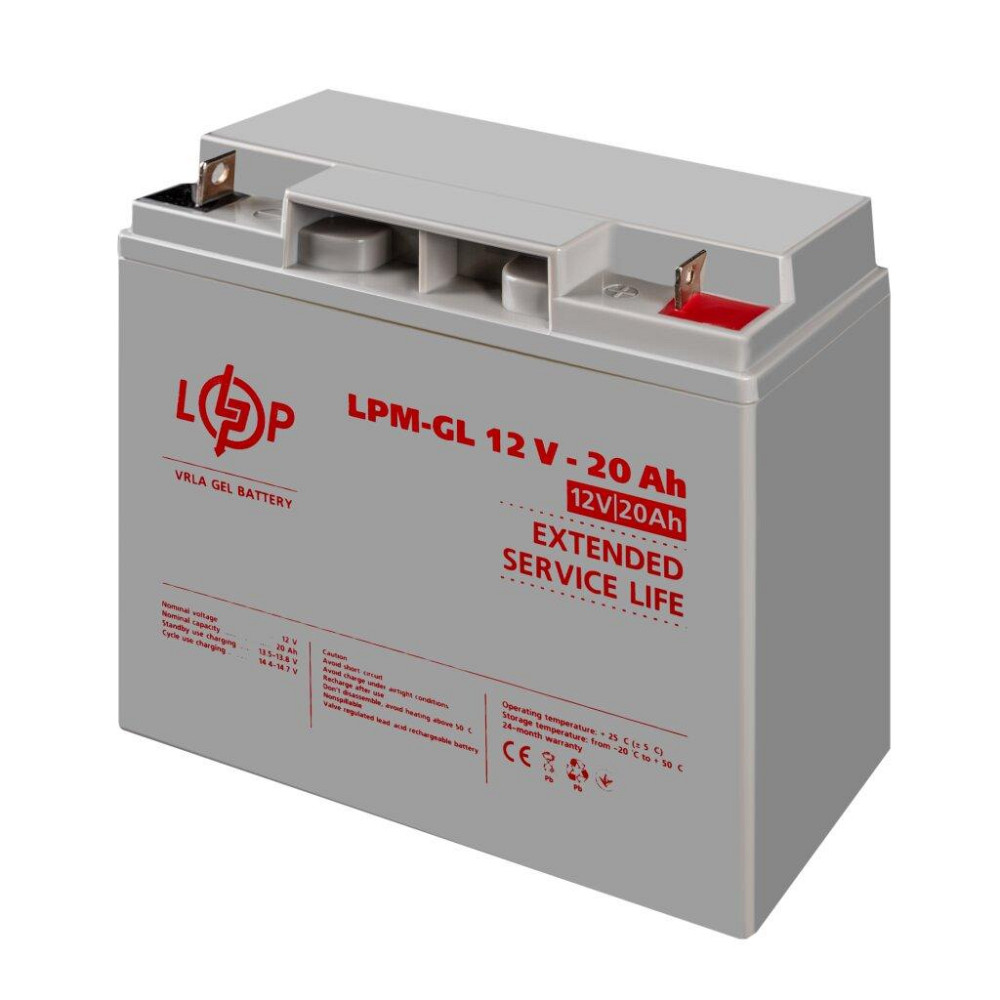 Аккумулятор гелевый LPM-GL 12V - 20 Ah Киев - изображение 3